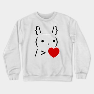 ASCII Text Art Bunny Rabbit Give Heart Crewneck Sweatshirt